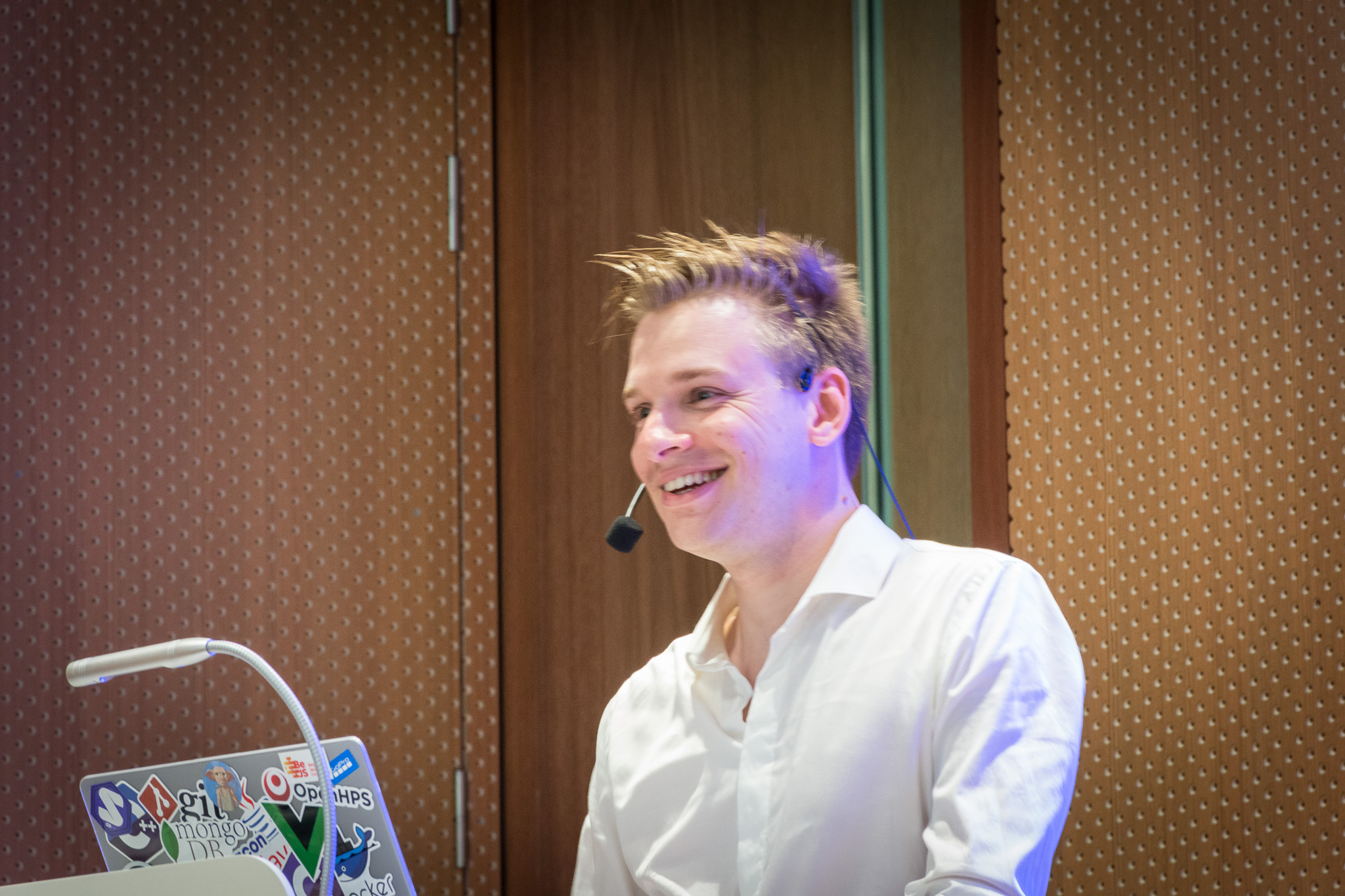 Action shot of the PhD defence