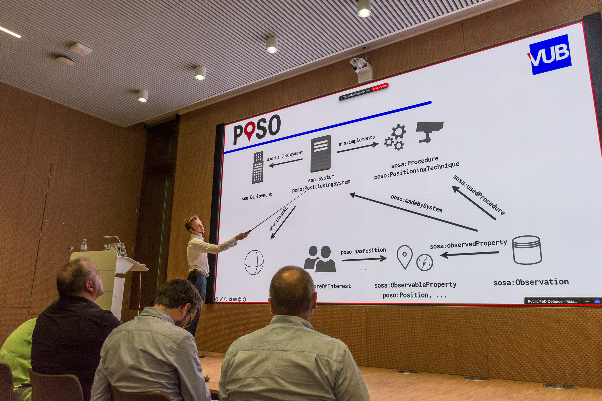 Action shot of the PhD defence