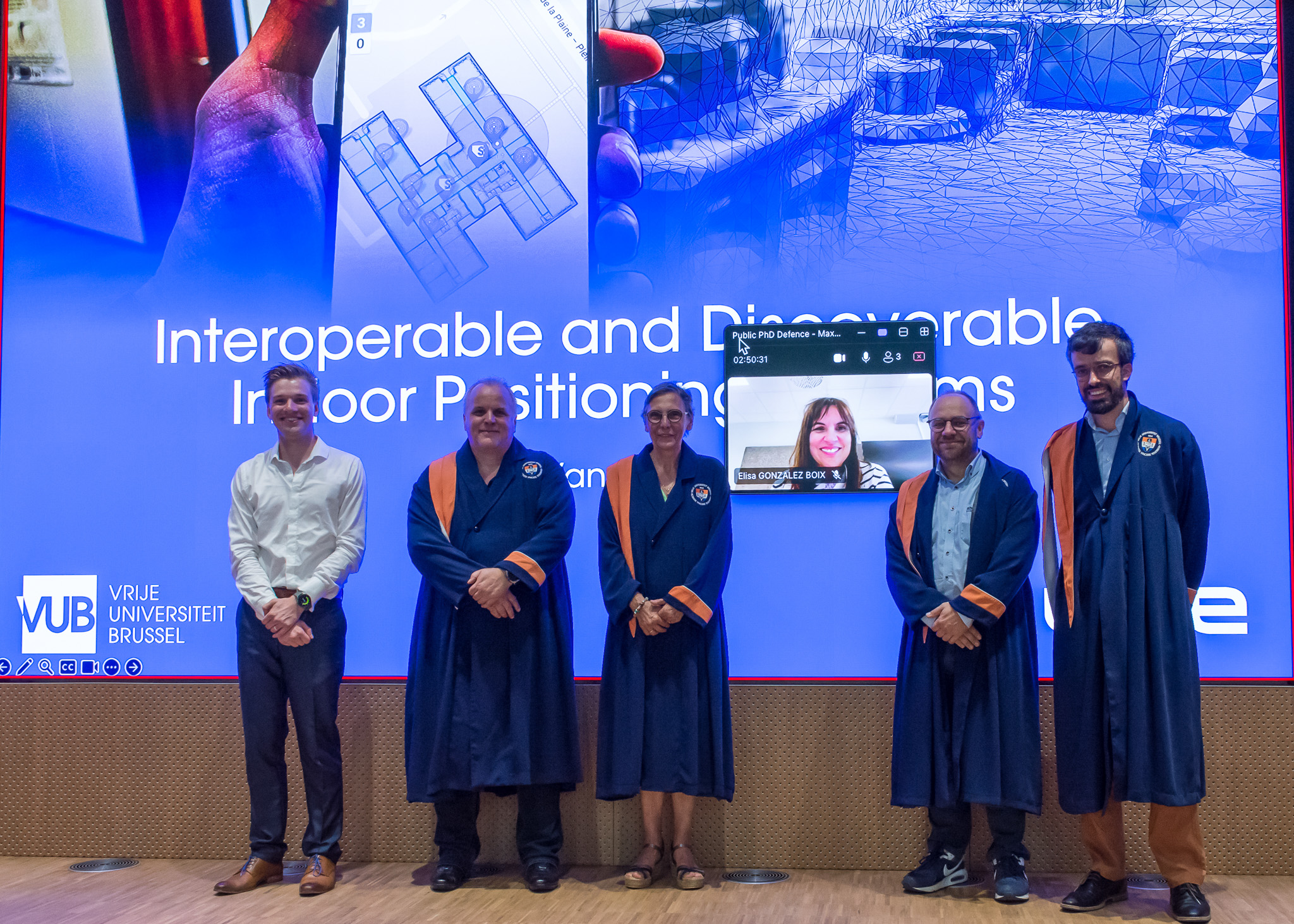 Action shot of the PhD defence